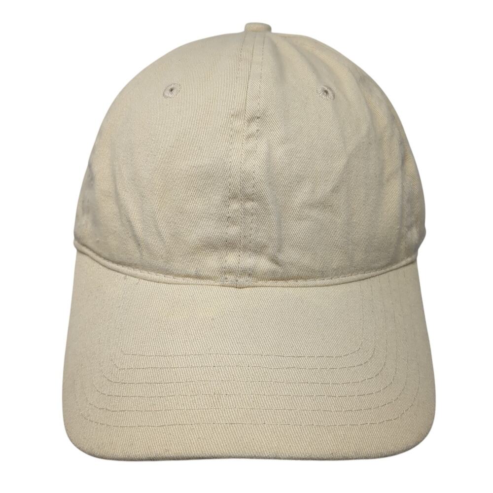 WB Slideback Baseball Cap Beige One Size Adjustable Vented Holes Blank 6 Panel